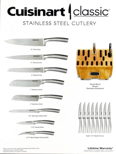 Cuisinart C77SS-19P Normandy 19 Piece Cutlery Block Set, Stainless Steel