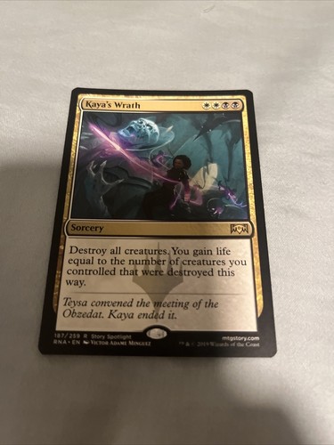 Kaya's Wrath 1x FOIL RNA MTG Ravnica Allegiance Rare MINT white black Kaya's Wrath 1x FOIL RNA MTG Ravnica Allegiance Rare MINT white black