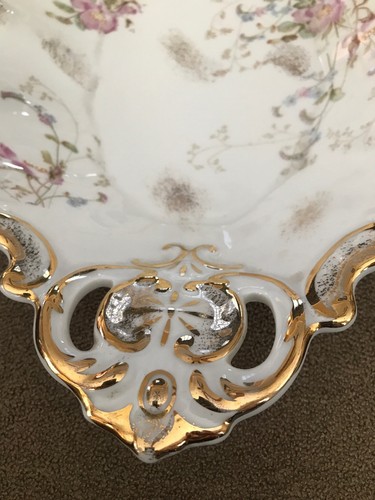 KPM Germany Fine Porcelain Serving Platter Flower Floral Gold Trim (CG)