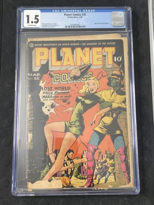 planet comics 35 fiction house CGC 1.5 Lily Renee Cover Mysta Of The Moon Begins