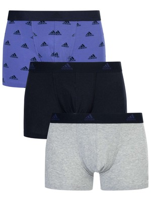 Мужские хлопковые плавки Adidas Active Flex из 3-х пакетов, разноцветные