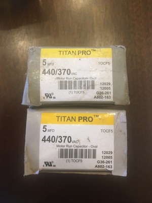Titan Pro TOCF5 Oval Motor Run Capacitor 5 MFD 440/370 VAC