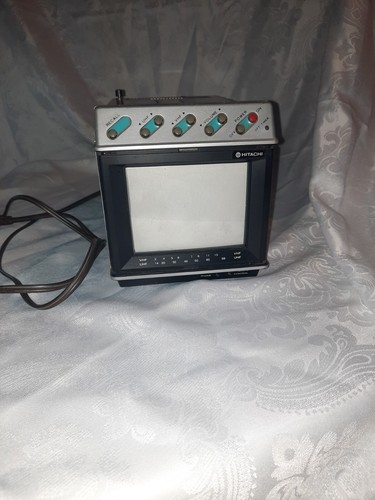 Vintage Portable Mini Hitachi Tv/Monitor Color 1987