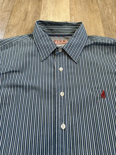 Thomas PINK/ London ホワイト ボタンダウン長袖シャツ メンズウェア