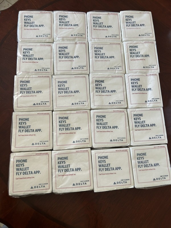 Delta Airlines beverage napkins