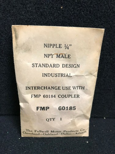 Fulwell Motor Products 60185 Nipple 1/4" NPT Male Standard Air Hose Coupler