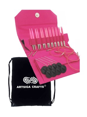 Lykke Blush 3.5-Inch (9cm) Interchangeable Circular Knitting Needle Set Birch...