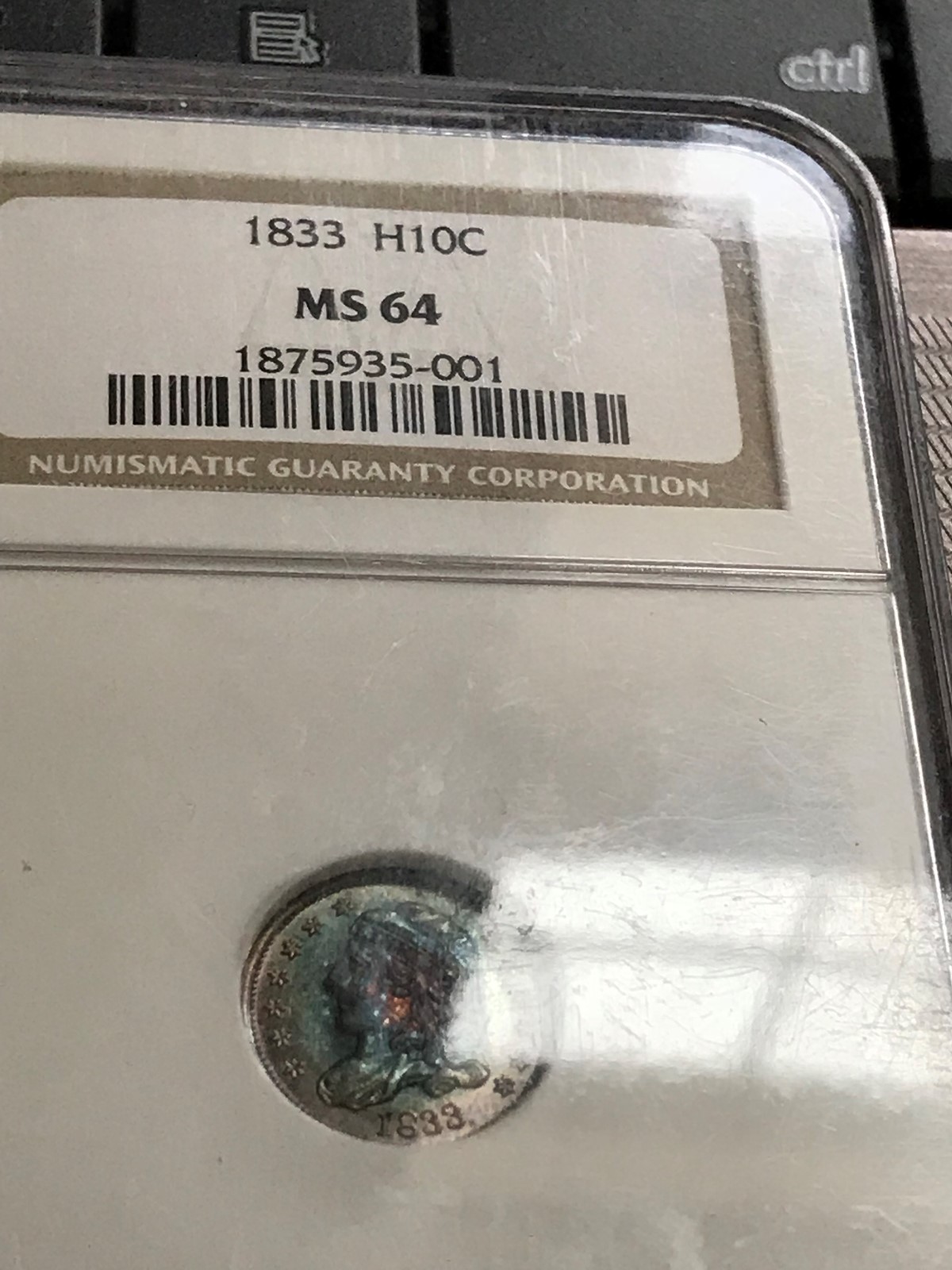 1833 Capped Bust Half Dime NGC MS64 Gorgeous Toning CHN