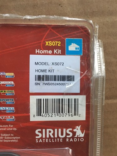 Xact XTR Sirius Satellite Radio Home Kit, Model XS072 Opened Package