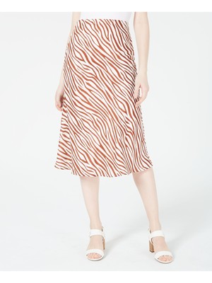 

4SI3NNA Женская коричневая полосатая юбка-трапеция ниже колена, Коричневый