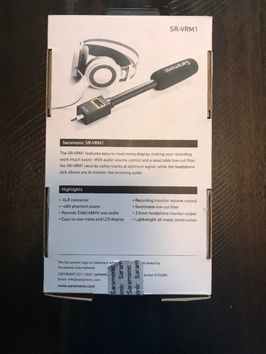 Saramonic SR-VRM1 Digital Plug-on Linear PCM Recorder for XLR Microphones
