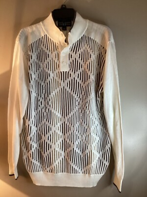 Steve Harvey Celebrity Edition NWT Men sCream Colored Sweater Size L