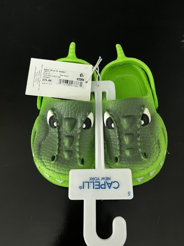 Capelli New York Toddler T Rex Boy Clogs Size 5 Green Shoes
