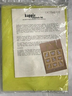 Kappie Originals Plastic Canvas Tote Bag Kit Cat1589-1-10 Cats Hearts Yellow 