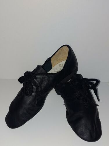 Capezio 341C Black Lace Leather Split-Sole Jazz Shoes Child Si...
