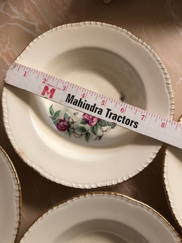 Set Of 4 Homer Laughlin Eggshell Serving Round Bowl Rose Pattern Lattice