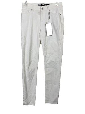 KARL LAGERFELD PARIS Womens Size 4 WHITE SKINNY ANKLE JEANS Stretch Denim NWT