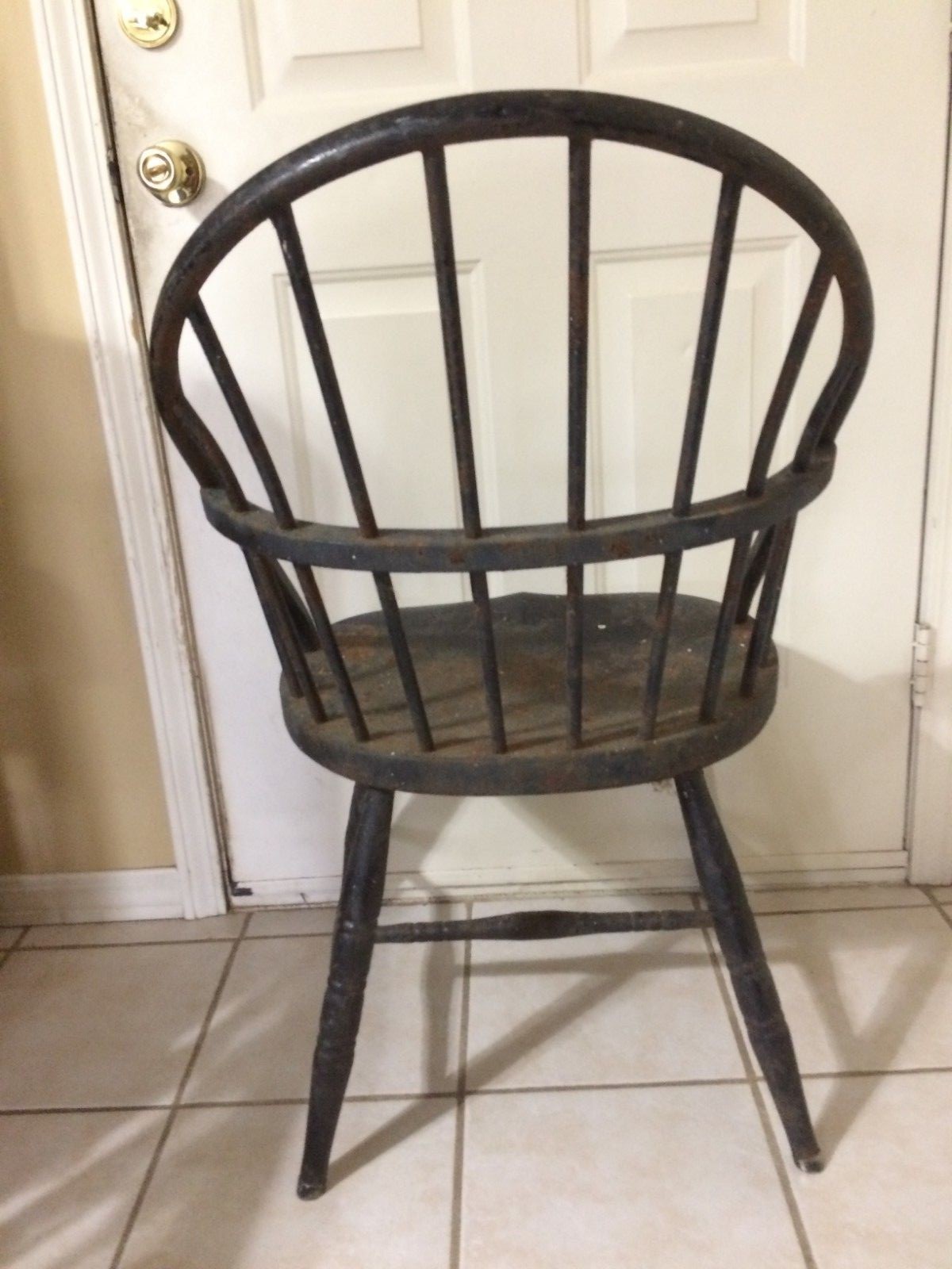 2 Antique Metal Banker's Vault Windsor Chairs 1930's Rare!!!