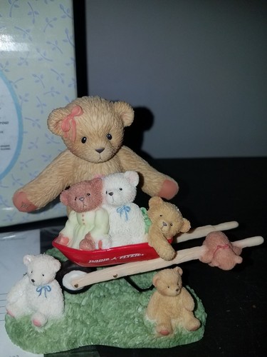 Retired Cherished Teddies ELLIE Girl with Radio Flyer Wheelbarrow figurine 2001