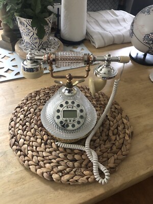 Vintage Antique Style Columbia Telecommunications Crystal French Telephone CR34G