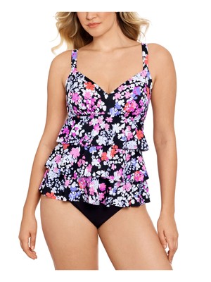 

SWIM SOLUTIONS Женский черный многоярусный цельный купальник Dancing Queen