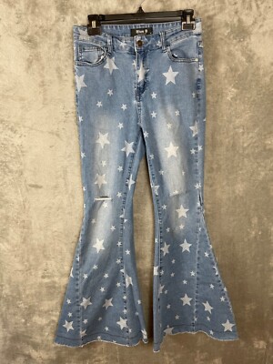 Blue B Collection With Stars  Womens/Juniors Jeans, Size M