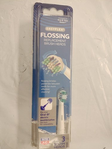 EasyFlex Flossing 3 pk Replacement Brush Heads fits most Oral B electric brushes