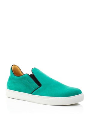 

MR HARE Mens Green Llewelyn Round Toe Platform Slip On Leather Sneakers, Зеленый, LLEWELYN