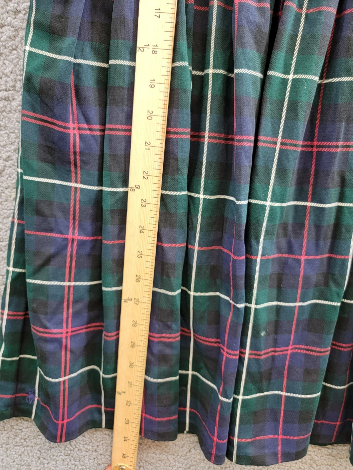 Polo Ralph Lauren Plaid Ponte Dress Big Girls XL (16) Multi Button Back Closure - Picture 7 of 16