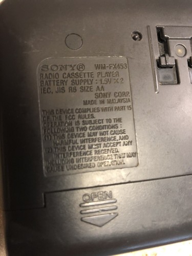 Sony WM-FX453 FM/AM Walkman Radio Works Do Not Think Cassette Does