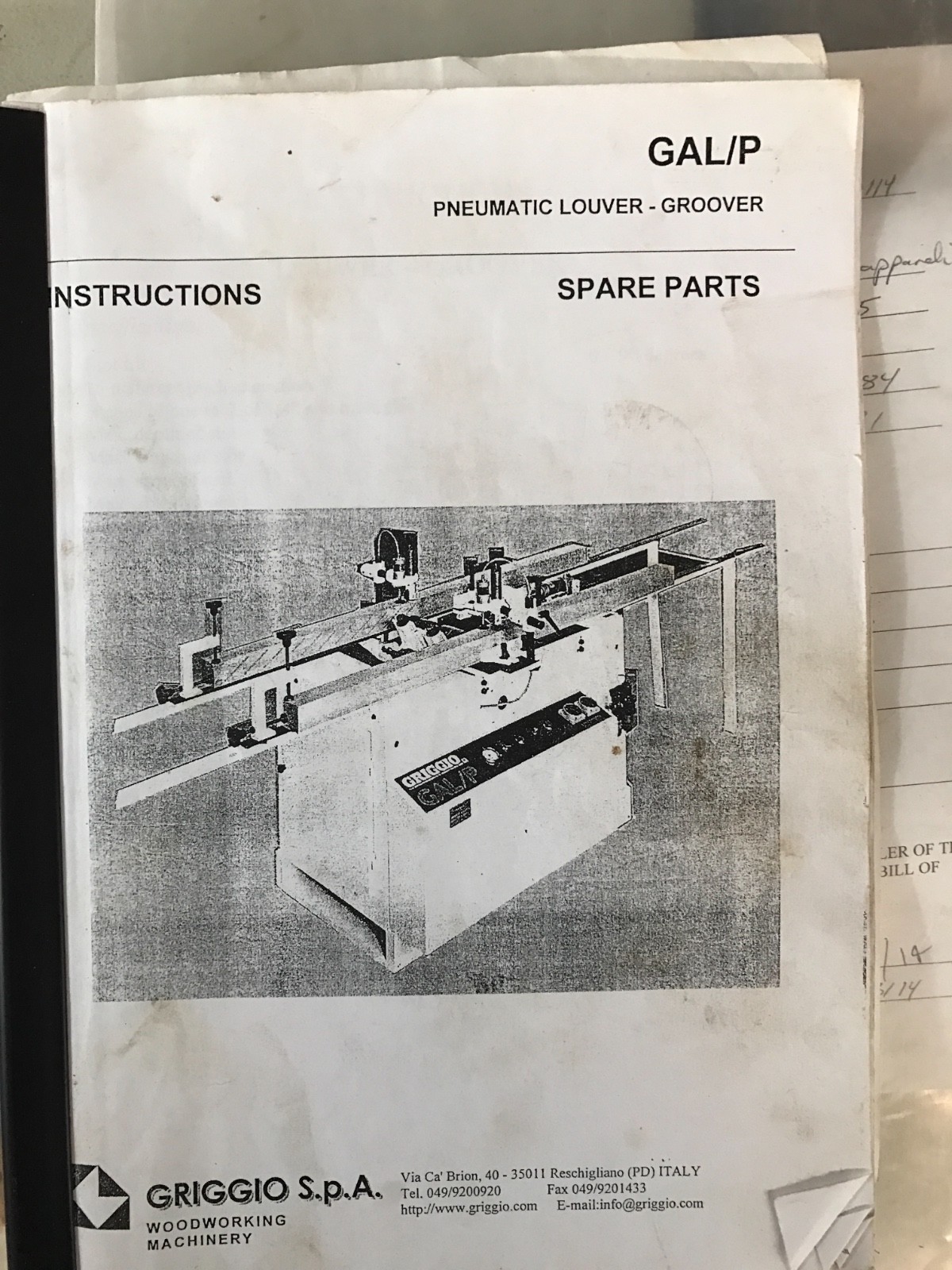 louver groover Griggio brand Model Gal/p