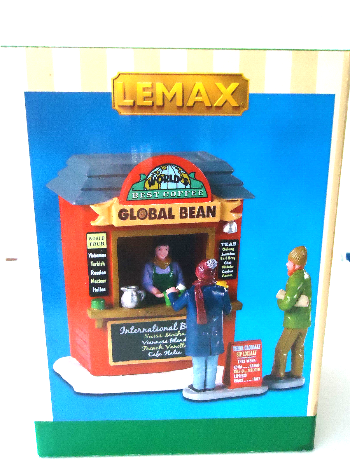 LEMAX #93439 GLOBAL BEAN COFFEE KIOSK RETIRED  NEW IN BOX