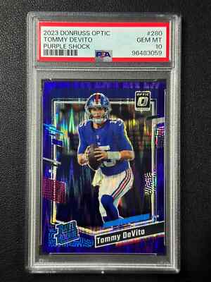 TOMMY DEVITO PSA 10 2023 DONRUSS OPTIC #280 RATED ROOKIE PURPLE SHOCK PRIZM RC 