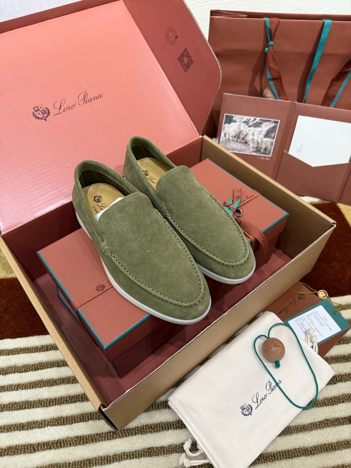 loro piana サマーソール Men's Loro Piana Summer Walk Suede Loafers Murano Green New | eBay