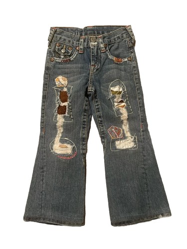 パンツ Y2K True Religion woodstock flare pant Vtg True Religion Woodstock Floral Patchwork Boho Flare