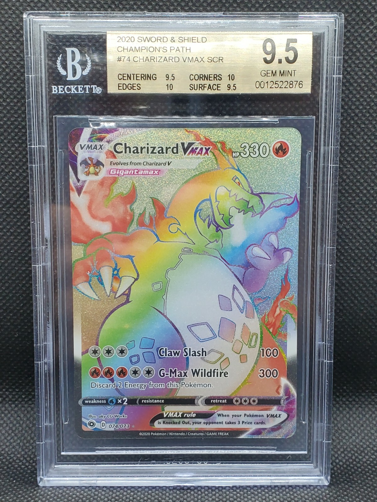 リザードンVMAX　海外版　Charizard VMAX　　PSA9 Charizard VMAX [074/073] Rainbow Secret Rare, Champion's