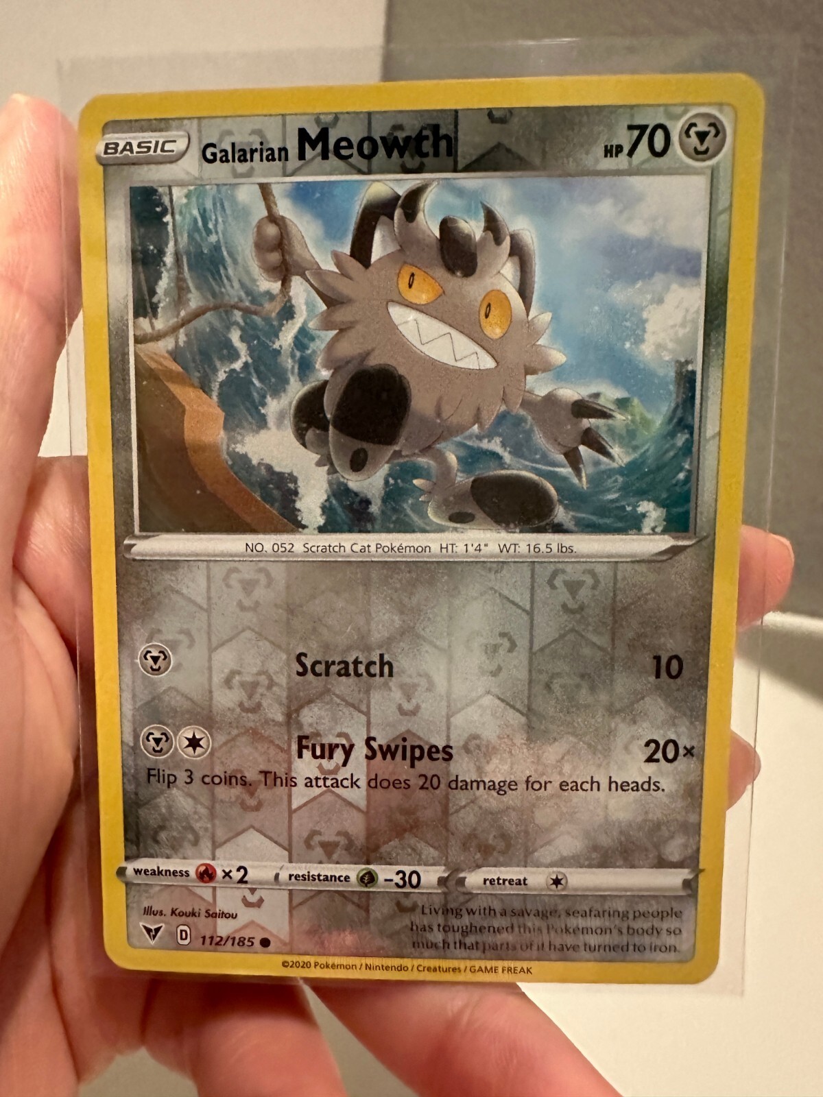 1x Galarian Meowth 112/185 Reverse Holo Rares TCG Pokemon NM 313