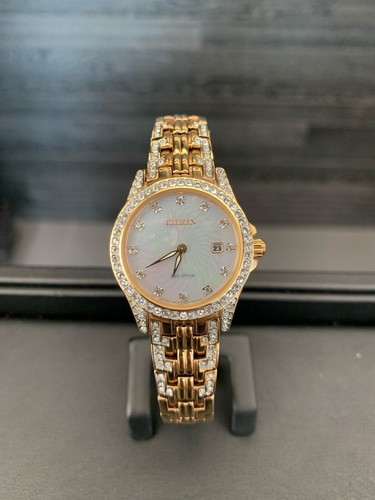 Pre-owned Citizen Ladies  Eco-drive Silhouette Rose Gold-tone Watch - Ew1228-53d