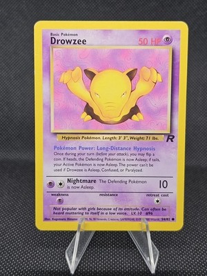 Light Played - Pokemon Team Rocket Set #54/82 Drowzee Non Holo Unlimited WoTC