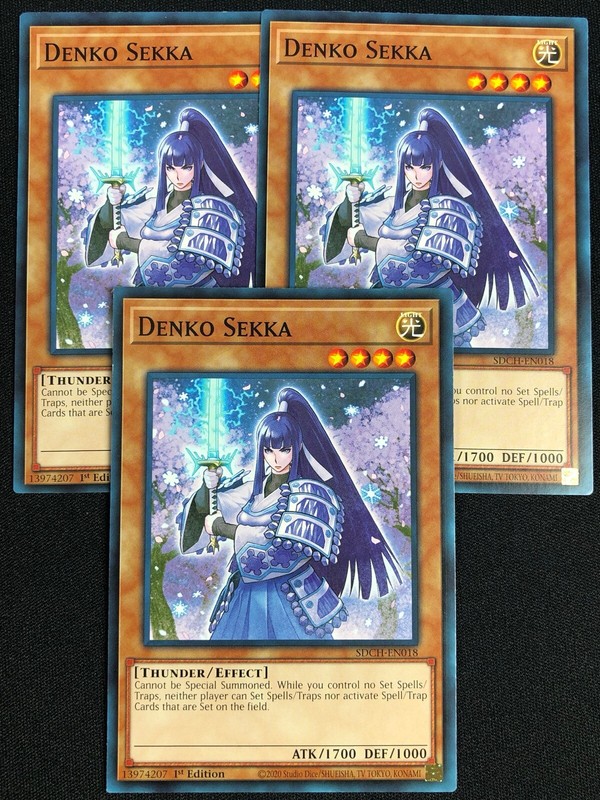 yugioh denko sekka deck SDCH-EN018 Denko Sekka Common 1st Edition Mint YuGiOh Card