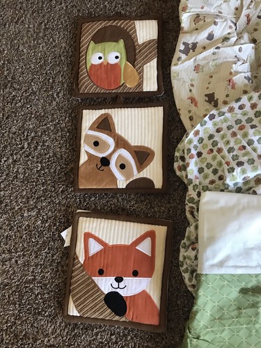 EUC Lambs & Ivy Echo Woodland Animals 7-pc Crib Bedding Set