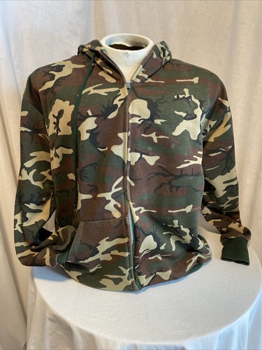 Vintage Camouflage Camo Zip Up Hoodie 1970's USA X Large | eBay