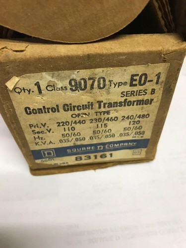 NEW SURPLUS SQUARE D TRANSFORMER 83161 (SERIES: B) (CLASS: 9070)