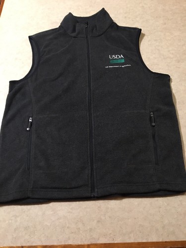 USDA Vest United States Department of Agriculture Size L Large Zip Fleece NEW