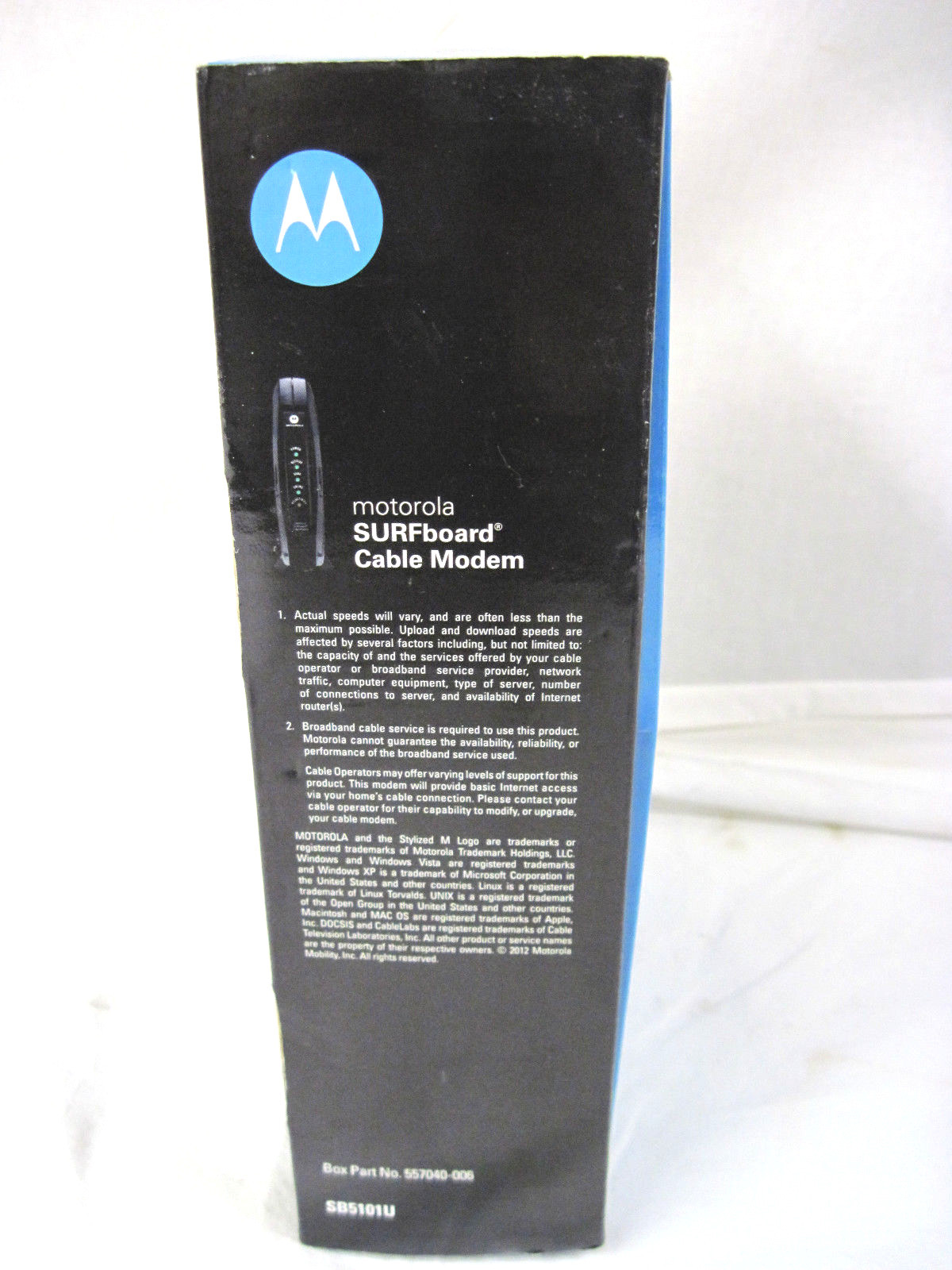 Motorola SB5101U SURFboard Cable Modem Ethernet USB Cables Power Adapter CD-ROM