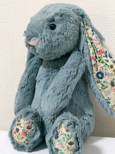 JellyCat Plush Blossom Dusky Blue Bunny Medium H31cm(12in