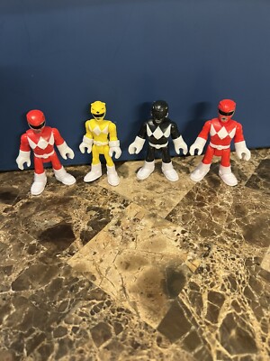 Imaginext Mighty morphin power rangers (2) red yellow black lot (4)