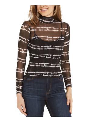 

LOVE FIRE Женский черный топ с длинными рукавами в тонкую полоску для юниоров Размер: XS\TP