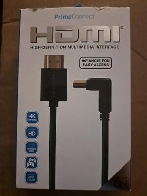 HDMI HIGH-DEFINITION MULTIMEDIA INTERFACE CABLE W/ 90 ANGLE FOR EASY ACCESS