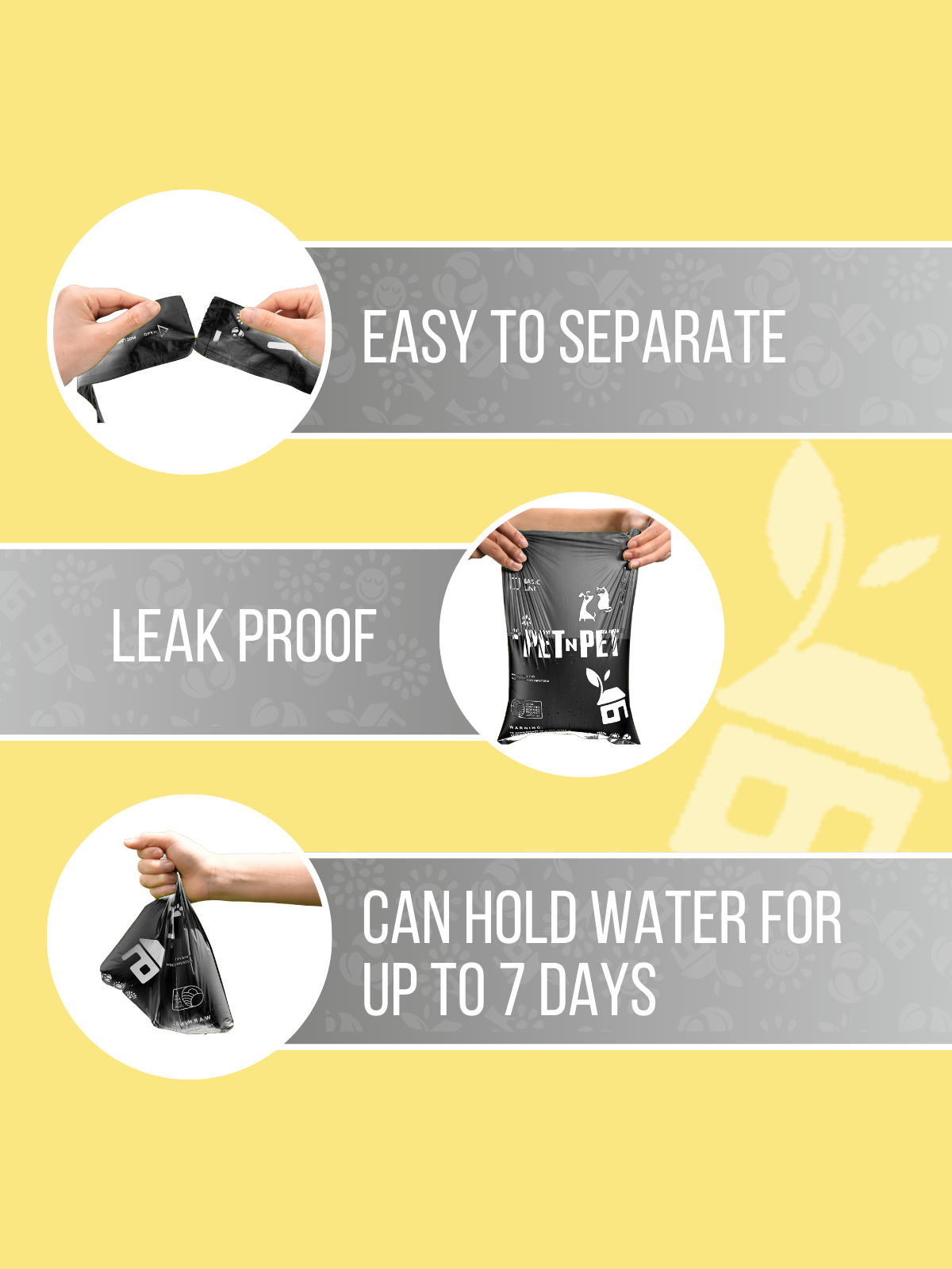 PET N PET 1080 Counts Black Dog Poop Bag Rolls 38% Plant Based 62% PE Waste Bags